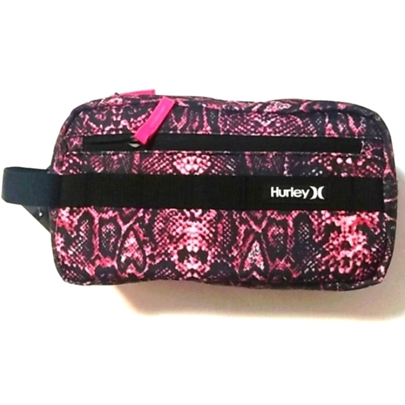 HURLEY PINK BLACK SNAKE PRINT TRAVEL BAG CARRY ALL TOTE SIZE OS NWT - Picture 1 of 8